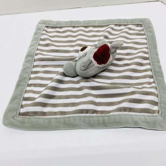 Levtex Baby Lovey Raccoon w/Santa Hat Gray White Striped Security Blanket Read - Picture 3 of 11